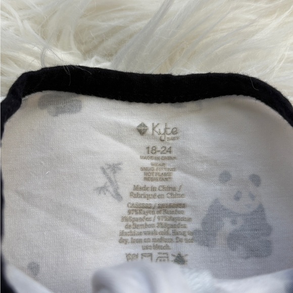Panda Print Kids One Piece - White and Black - kyte baby - Picture 2 of 2